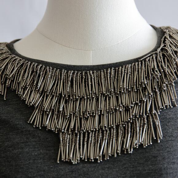 Armani Exchange y2k  metallic beaded Gray bodycon dress size S - Picture 5 of 6